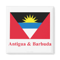 Antigua and Barbuda Flag with Name magnets by Vexillophile Antigua and Barbuda Flag with Name magnets