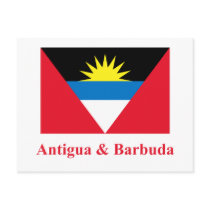 Antigua and Barbuda Flag with Name Postcard