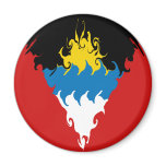 Antigua and Barbuda Gnarly Flag Refrigerator Magnet