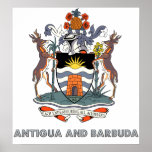 Antigua And Barbuda High Quality Coat of Arms Poster