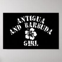 Antigua and Barbuda Pink Girl Poster