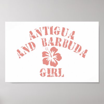 Antigua and Barbuda Pink Girl Print by repofcountries