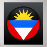Antigua And Barbuda quality Flag Circle Print