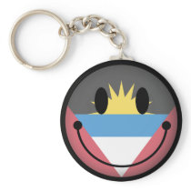 Antigua and Barbuda Smiley Key Chains