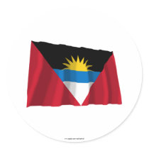Antigua and Barbuda Waving Flag stickers by Vexillophile Antigua and Barbuda Waving Flag stickers
