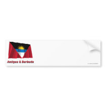 Antigua and Barbuda Waving Flag with Name bumper stickers by Vexillophile Antigua and Barbuda Waving Flag with Name bumper stickers