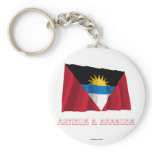 Antigua and Barbuda Waving Flag with Name Keychain