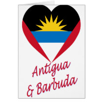 Antigua & Barbuda Flag Heart Greeting Cards