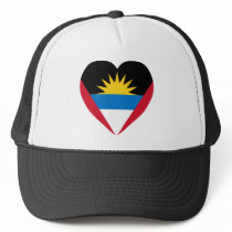 Antigua & Barbuda Flag Heart hats by Vexillophile Antigua & Barbuda Flag Heart hats
