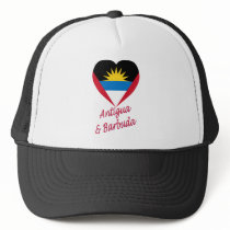 Antigua & Barbuda Flag Heart Mesh Hat