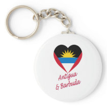 Antigua & Barbuda Flag Heart Key Chains