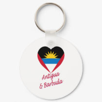 Antigua & Barbuda Flag Heart keychains by Vexillophile Antigua & Barbuda Flag Heart keychains