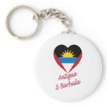 Antigua &amp; Barbuda Flag Heart Key Chains