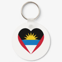 Antigua & Barbuda Flag Heart keychains by Vexillophile Antigua & Barbuda Flag Heart keychains