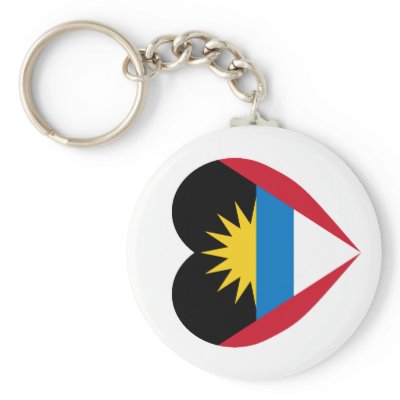 Antigua & Barbuda Flag Heart Keychain by Vexillophile