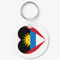 Antigua & Barbuda Flag Heart keychains by Vexillophile Antigua & Barbuda Flag Heart keychains