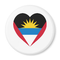 Antigua & Barbuda Flag Heart magnets by Vexillophile Antigua & Barbuda Flag Heart magnets