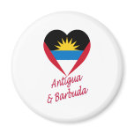 Antigua & Barbuda Flag Heart Fridge Magnet