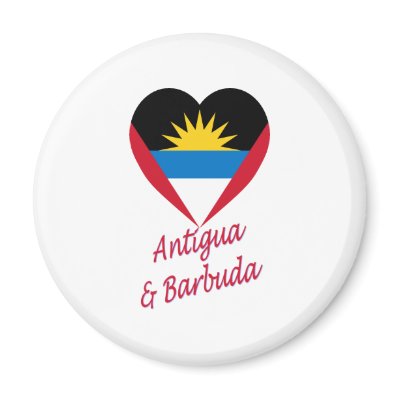 Antigua & Barbuda Flag Heart Fridge Magnet by Vexillophile