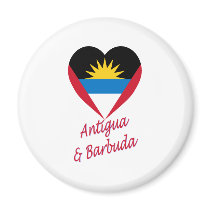 Antigua & Barbuda Flag Heart magnets by Vexillophile Antigua & Barbuda Flag Heart magnets
