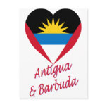 Antigua & Barbuda Flag Heart Post Card