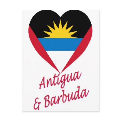 Antigua & Barbuda Flag Heart Post Card by Vexillophile