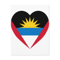 Antigua & Barbuda Flag Heart postcards