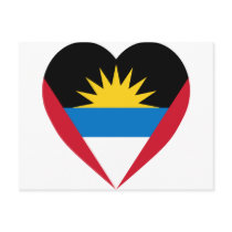 Antigua & Barbuda Flag Heart postcards