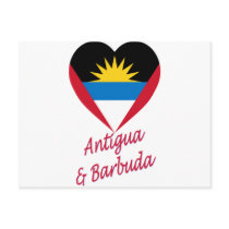 Antigua & Barbuda Flag Heart postcards