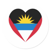 Antigua & Barbuda Flag Heart stickers by Vexillophile Antigua & Barbuda Flag Heart stickers