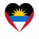 Antigua & Barbuda Flag Heart t-shirts by Vexillophile Antigua & Barbuda Flag Heart t-shirts