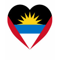 Antigua & Barbuda Flag Heart t-shirts
