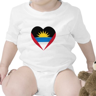 Antigua & Barbuda Flag Heart T-shirts by Vexillophile