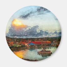 Antigua Evening Refrigerator Magnet
