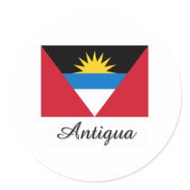 Antigua Flag Design Round Sticker