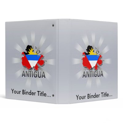 Antigua Flag Map 2.0 3 Ring Binders by representmycountry