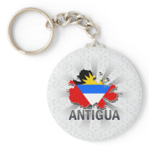 Antigua Flag Map 2.0 Keychain