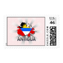 Antigua Flag Map 2.0 Postage Stamp