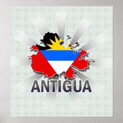 Antigua Flag Map 2.0 Posters by representmycountry
