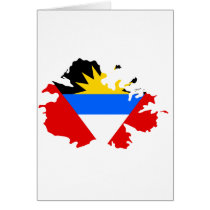Antigua flag map greeting cards