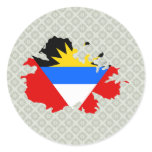 Antigua Flag Map full size Sticker