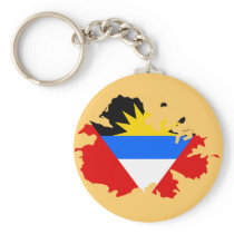 Antigua flag map key chain