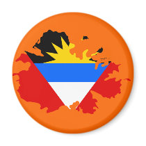 Antigua flag map refrigerator magnets