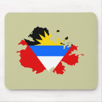 Antigua flag map mouse pad
