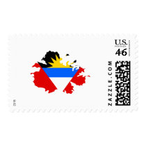 Antigua flag map postage