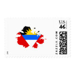 Antigua flag map postage