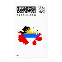 Antigua flag map postage