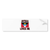 Antigua Loves Me bumper stickers by flagshirt Antigua Loves Me bumper stickers