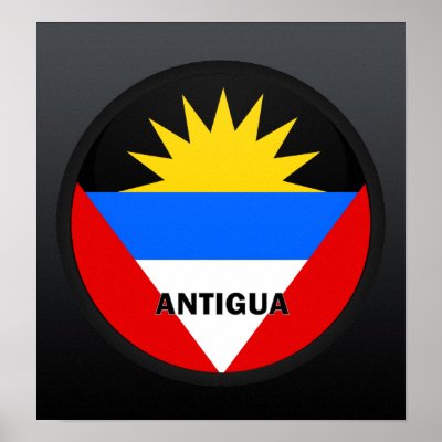 Antigua Roundel quality Flag Posters by representmycountry