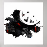 Antigua Trendy Peace Sign with Antiguan map Poster